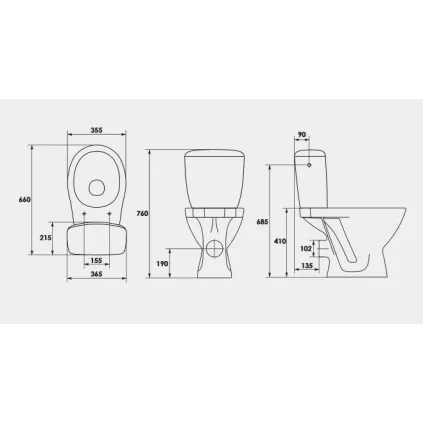 Pack WC Complet 3/6 NF Sortie Horizontal ROLF