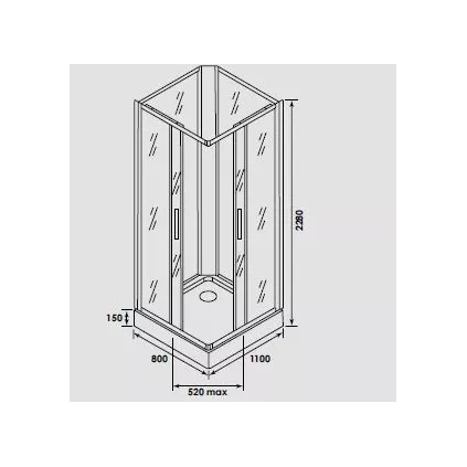 Cabine Intégrale ILDA 110x80 Hydromassante