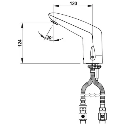 Mitigeur VOLTA sur plage PRESTO 230V