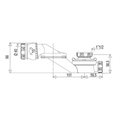 Siphon de Baignoire Extra Plat 1 1/2 D40