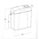 Réservoir attenant 3/6 L plastique 9324 SAS, mécanisme de chasse d'ea