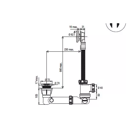 Vidange à commande au pied PEDILIC Panier filtre