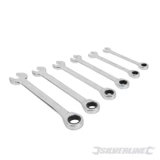 Clés mixtes à cliquet et à tête droite 6 pcs 8 - 17 mm SILVERLINE -