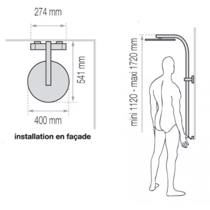 Colonne de Douche OPIUM DOME 400mm