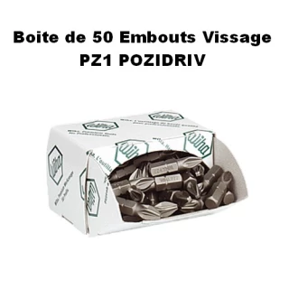 Boite de 50 Embouts Vissage POVIDRIV PZ1 WIHA