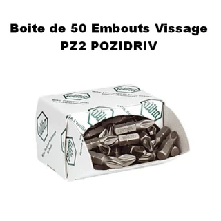 Boite de 50 Embouts Vissage POVIDRIV PZ2 WIHA