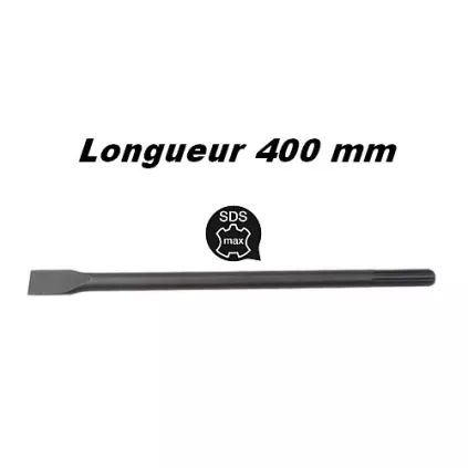 Burin Plat 20 mm SDS MAX Lg 400 mm pour perfoburineur
