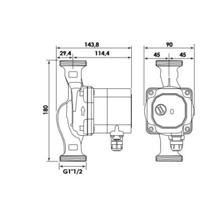 Circulateur Solaire ENERJFLUID ES2 180 mm 40x49