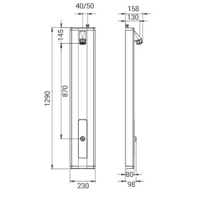 Panneau douche PRESTOTEM 2 P50 88820