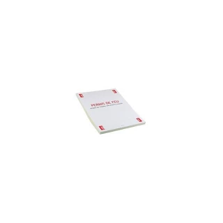 Carnet de 50 Formulaires de PERMIS FEU