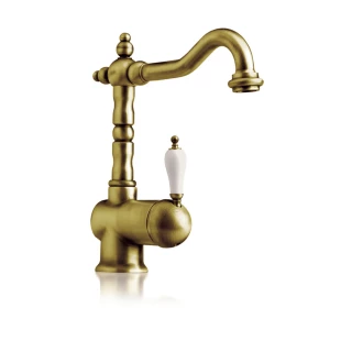 Mitigeur Lavabo Bec Rétro 1866 Classic Laiton Vieilli GROBER GRB 9107