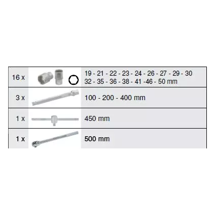 Coffret de douilles 6 pans 3/4 21 pièces