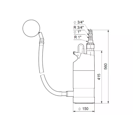 Pompe Immergé SB3-45MW Crépine Flottante