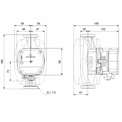 Circulateur ALPHA 1L 25/60 180 MM 1"1/2