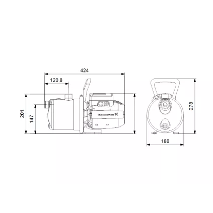 Pompe JP 5-48 auto-amorçante mono-cellulaire
