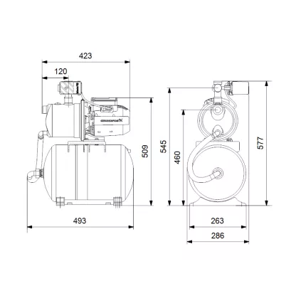 Surpresseur JP 3-42 PT avec réservoir 20L