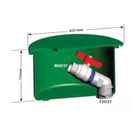  bouche pvc vanne 1/4 de tour 20x27