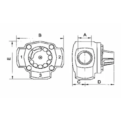 Vanne mélangeuse 3 voies Fonte THERMOMIX KV
