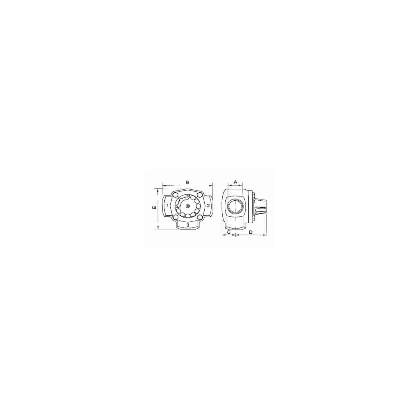 Vanne Mélangeuse 4 Voies Thermador VC4V20 - Laiton, 3/4" - Pour Chauffage