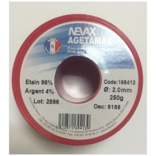 Bobine de Fil Etain AGETAMAX 96%Etain 4% Argent NEVAX