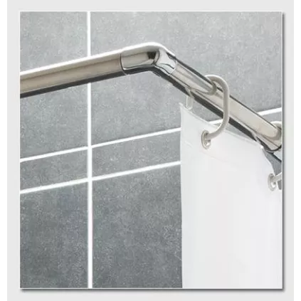 Tringle de douche D'angle extensible chromée 80-140 cm PRESTO