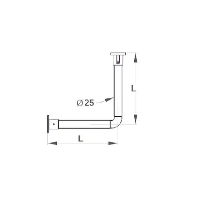 Tringle de douche D'angle extensible chromée 80-140 cm