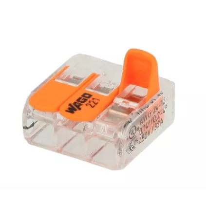 Borne raccordement 3 connexion WAGO 221-413 ECO-BRICOLAGE