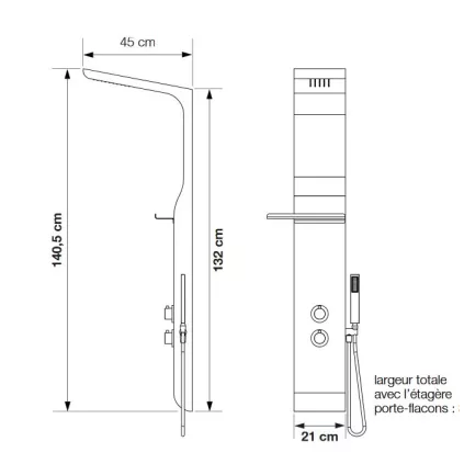 Colonne de Douche AQUAMOON Blanc Thermostatique