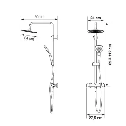 Colonne de Douche AQUAFACTORY en Inox Noir