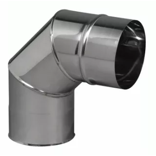 Coude inox 90° TEN pour poele , chaudière , cheminé