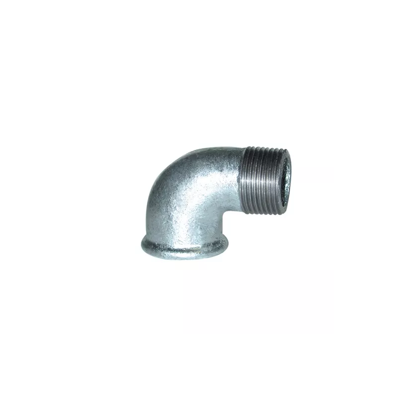 Coude de ventilation à section rectangulaire en acier galvanisé