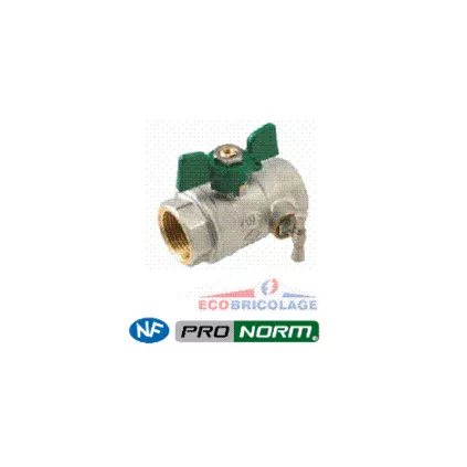 Vanne 1/4 de tour PRONORM NF à purge à poigné papillon - ECO-BRICOLAGE