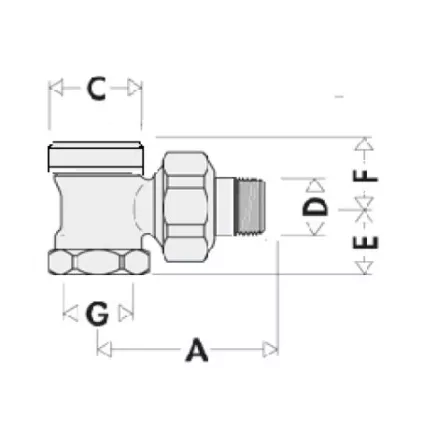Coude de réglage 3/4 Nickelé Thermador