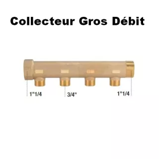Collecteur Sanitaire-chauffage 33x42 Male femelle Gros débit