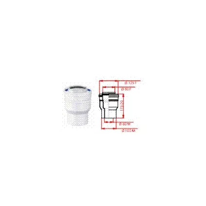 Adapateur Vertical 60/100M 80/125F TEN - eco bricolage