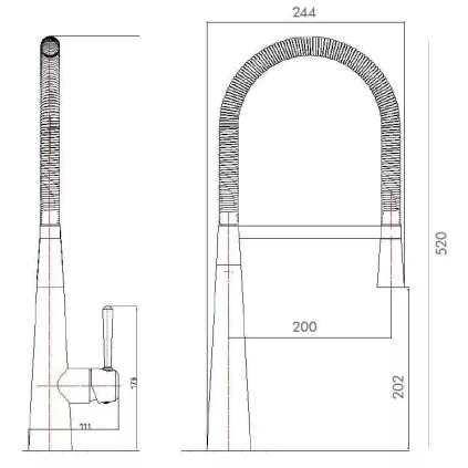 Mitgeur Evier avec Douchette Dune Chromée