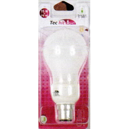 Ampoule économique standard 15 W E27 TECHIT