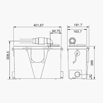 Pompe de Relevage Sanitaire 400 Wts