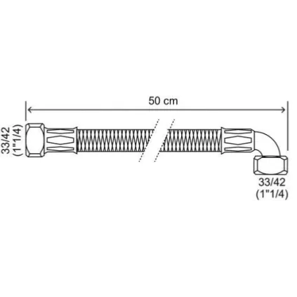 Flexible chauffage coudé 1"1/4 33x42 FF DN 30