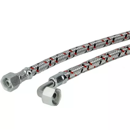 Flexible fioul tresse inox Femelle Femelle coudé CUENOD 14/150 DIFF 602192