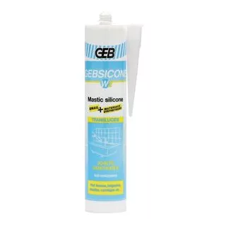 GEBSICONE W2 Silicone Translucide GEB, Silicone Geb 310 ml, cartouche