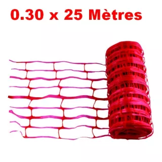 Grillage Avertisseur Rouge 0.30ML 25 Mètres