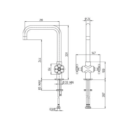 Mélangeur d'évier INDUSS Chromé