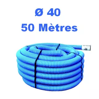 Gaine TPC Bleu 40 mm 50M Avec Manchon ECO-BRICOLAGE