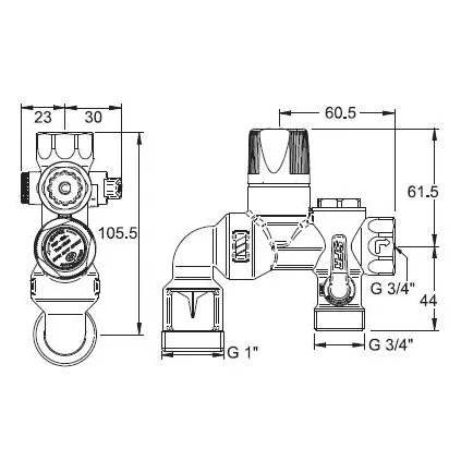 Groupe de sécurité inox 3/4 coudé SFR NF