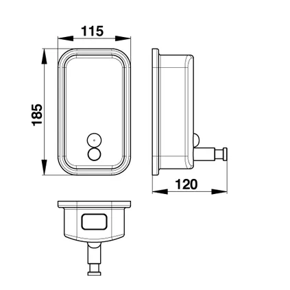 Distributeur de Savon Mural Inox Brillant 1200 ml