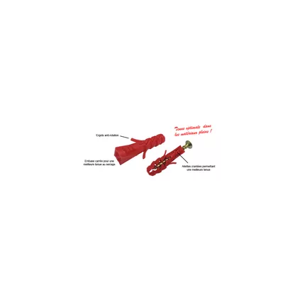 Cheville SECUR ING FIXATION POUR PLOMBERIE d 5 100 pièces