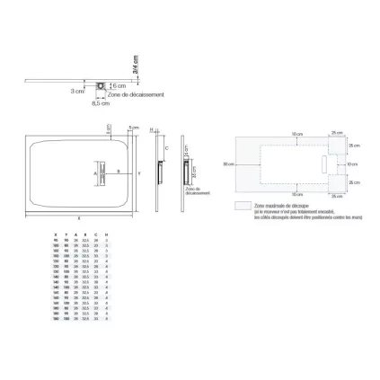 Receveur KINEROCK EVO Blanc Extra Plat Aspect Minéral