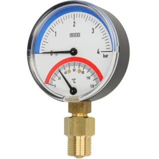 Thermo-Manomètre RADIAL 0-4Bars- 120°C D80 mm 1/2 AFRISO