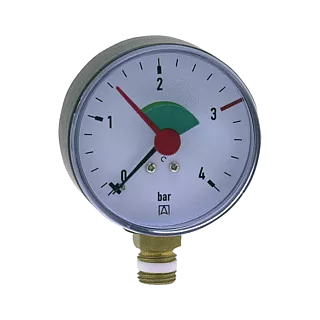 Manomètre chauffage Radial 63MM 0-4 Bars 1/4 ECO-BRICOLAGE